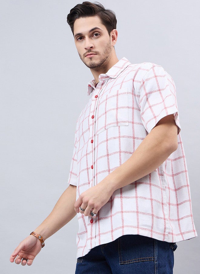 CHIMPAAANZEE Windowpane Checked Oversized Casual Shirt - Image 4